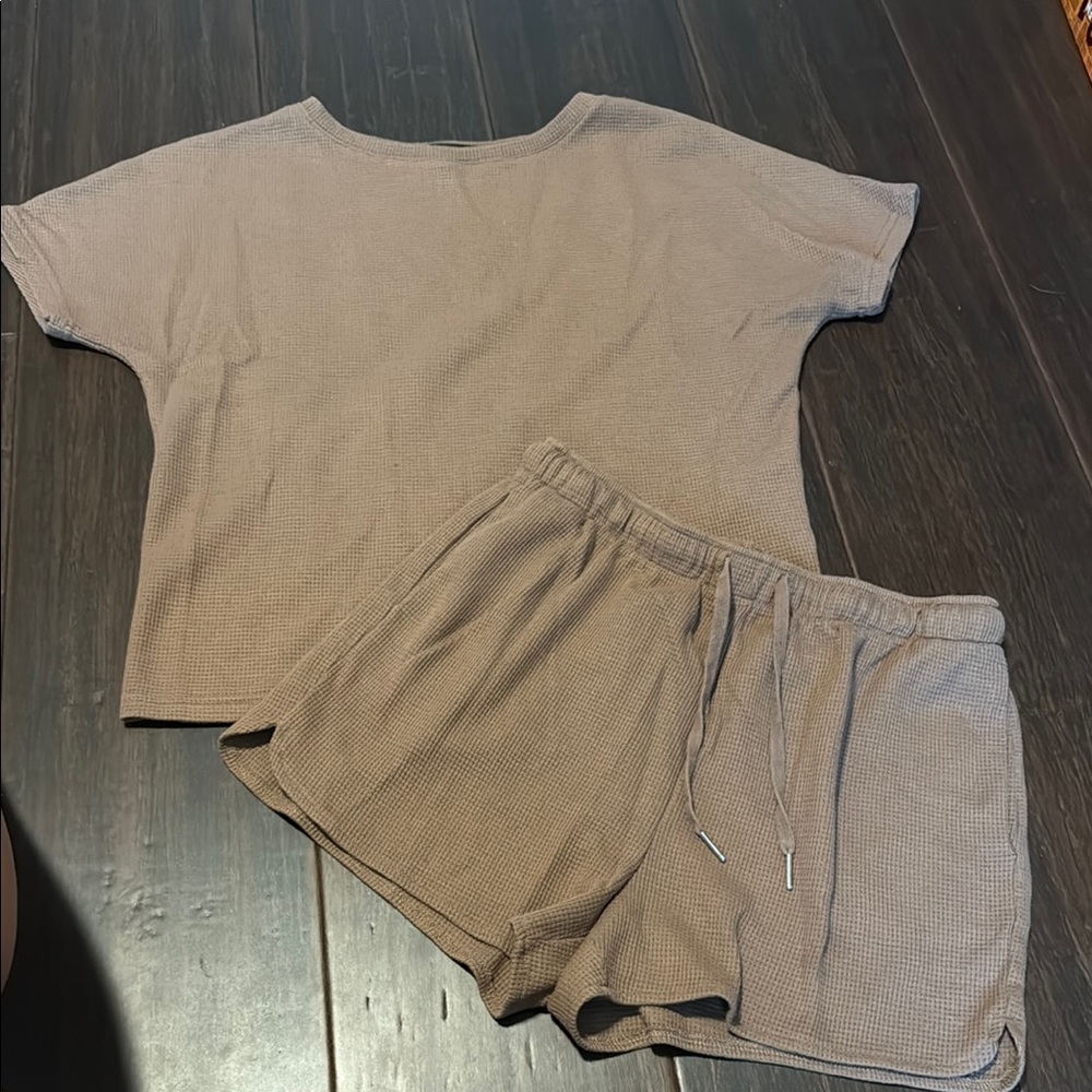 Women's Tan Loungewear Set